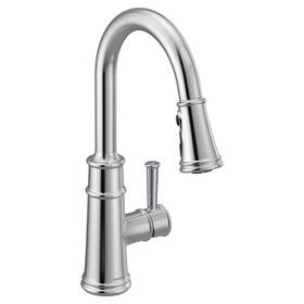 Moen 026508337615 Belfield Chrome Pulldown Kitchen Faucet With Power Boost And Reflex