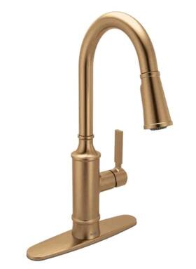 87679bzg Moen 026508383780 New Gilden One-handle High Arc Pulldown Kitchen Faucet Bronze Gold
