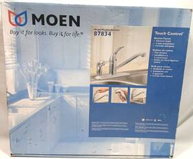 129616 Moen New 87834 Adler Chrome Stainless 1-handle Low Arc Kitchen Faucet Brand