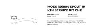 156804 Moen New Alder Chrome Spout Kit B118