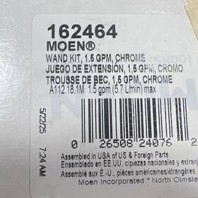 162464 Moen Wand Kit Spot Resist Stainless Kitchen Faucet Spray Head