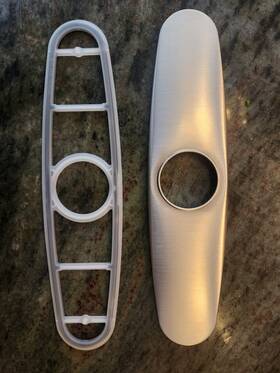 183354 Moen 10 Inch Kitchen Faucet Deckplate Escutcheon Brushed Nickel Base Gasket