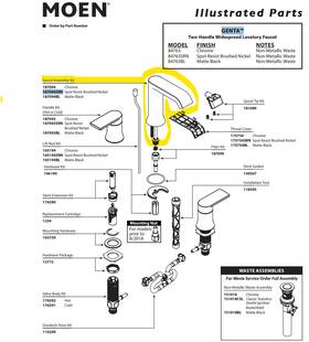 187094srn Moen Spout Assembly Kit For 84763srn Genta -spot Resist Brushed Nickel