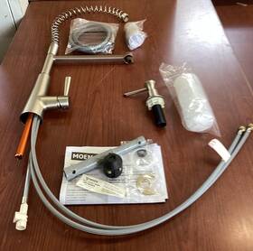 199748srs Moen New Reza Pre-rinse Spring Pulldown Kitchen Faucet Stainless B163