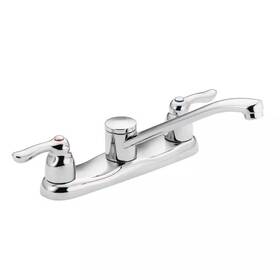 Moen 313023793744 Commercial 2-handle Low-arc Kitchen Faucet In Chrome