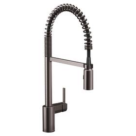 5923bls Moen New Align Pulldown Spring Kitchen Faucet Black Stainless