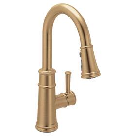 7260bzg Moen Belfield One-handle High Arc Pulldown Kitchen Faucet Bronzed Gold