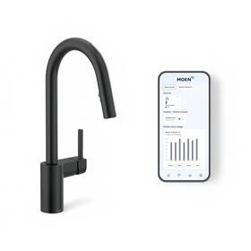 7565evbl Moen U Align Smart Faucet - Matte Black