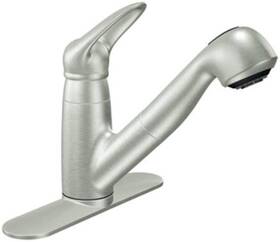 7570csl Moen Salora Classic Stainless One-handle Low Arc Pullout Kitchen Faucet
