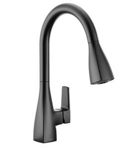 76162bl Moen Slate Matte Black One-handle High Arc Pulldown Kitchen Faucet