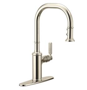 7770nl Moen Smyth Pulldown Kitchen Faucet Includes Escutcheon Polished Nickel