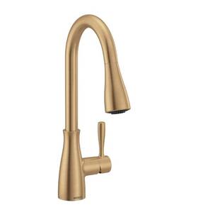 7803bzg Moen Bronzed Gold Elbur Chrome One-handle Kitchen Faucet