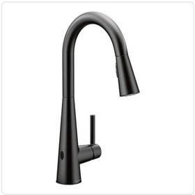 7864ewbl Moen Sleek Touchless Single-handle Pull-down Sprayer Kitchen Faucet Matte Black
