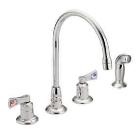 8242 Moen Chrome M-dura Commercial Kitchen Faucet Includes Side Spray