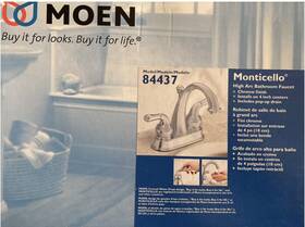 84437 Moen New Monticello 4 Inch Centers High Arc Faucet Chrome