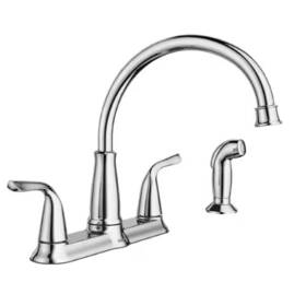 87102 Moen Brecklyn Standard Kitchen Faucet Chrome 2-handle Side Sprayer 4 Hole