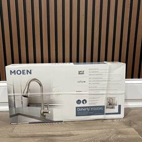 87260srs Moen Doherty Kitchen Faucet Stainless Spot Resist One-handle High 8374