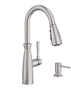 87395srs Moen Surie Spot Resist Stainless Single Handle Pull-down Kitchen Faucet