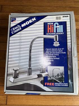 87409 Moen Touch Control Kitchen High Fill Hifill Faucet Chrome New Silver