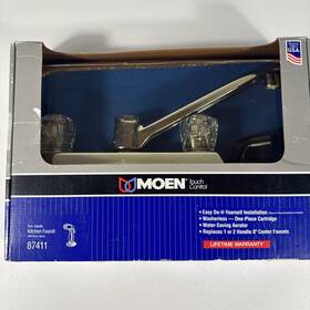 87411 Moen Touch Control Two-handle Kitchen Faucet With Hose Spray New
