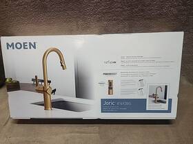 87492bg Moen Joric Brushed Gold One-handle High Arc Pulldown Kitchen Faucet