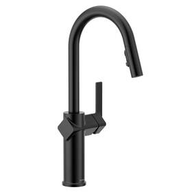 87492bl Moen Joric Matte Black One-handle High Arc Pulldown Kitchen Faucet