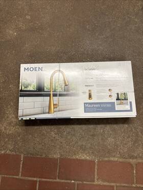 87493bg Moen Maureen Brushed Gold 1 Handle High Arc Pulldown Kitchen Faucet