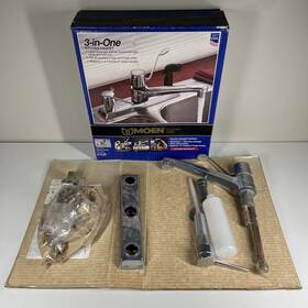 3-in-one Moen 87535 Vintage Kitchen Faucet Hose Spray And Soap Dispenser Chrome New