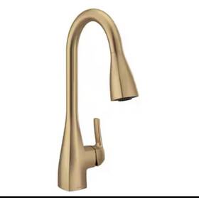 87599bzg Moen Kiran Bronzed Gold One-handle High Arc Pulldown Kitchen Faucet