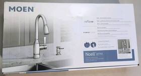 87791 Moen New Noell Sprayer Kitchen Faucet With Soap Dispenser Chrome Free Ship