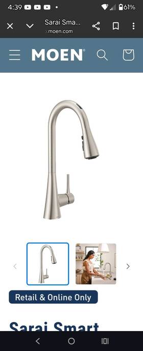 87836evsrs Moen Sarai Smart Home Stainless Kitchen Sink Water Faucet New Google