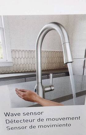 97233ewsrs Moen Motionless Wave Kitchen Faucett New Open Box
