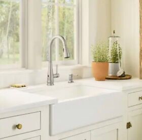 87205ewsrs Moen Birchfield Motion Sense Wave Touchless Pull Down Kitchen Faucet