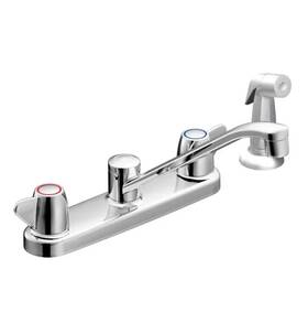 Ca40613 Moen Cfg Cornerstone Two-handle Kitchen Faucet With Side Spray Chrome