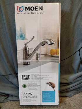 Ca87007srs Moen Kitchen Faucet New In Box Pullout Dorsey Stainless Spot Resist