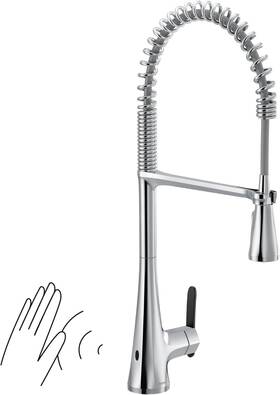 S5235ewc Moen Sinema Chrome Touchless High Arc Pulldown Kitchen Faucet