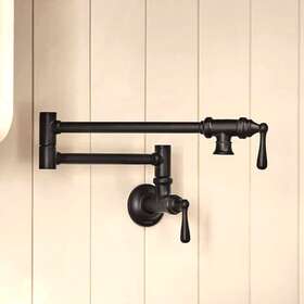 S664bl Moen Traditional Wall Mount Swing Arm Folding Pot Filler - Matte Black