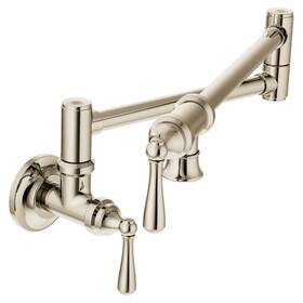 S664nl Moen S664 Traditional Pot Filler Double Handle Wall Mount Kitchen - Nickel