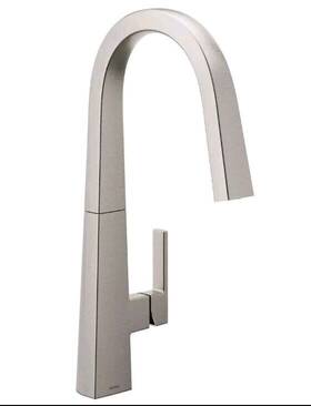 S75005srs Moen Nio One-handle Pull-down Kitchen Faucet - Black Stainless
