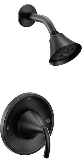 T2742bl Moen Glyde Matte Black Posi-temp Shower Trim