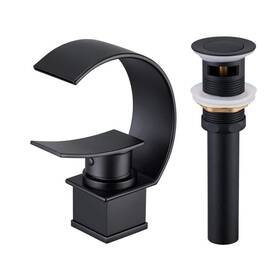 Wf-1381-b Mondawe Luxury C Waterfall Single Lever Handle Arc Spout Single-hole Bathroom Sink With