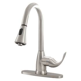 Fau-k1hbn8401-803 Msi Fau-k1h8401-803 Acqua Luxe 1.8 Gpm 1 Hole Kitchen Faucet - Nickel