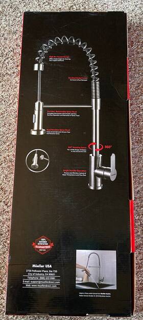Kf-900 Mueller Pull Down Swivel Sprayer Single Handle Brushed Nickel Kitchen Faucet