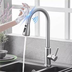 11-l2203z Mvm Touch Sensor Brushed Nickel Kitchen Sink Faucet Pull Down Sprayer Swivel Mixer