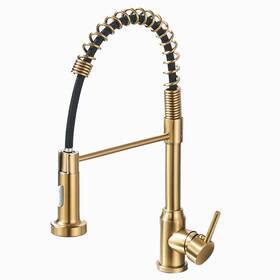 Mvm0807 Mvmhome Kitchen Sink Faucet Pull Down Sprayer Brushed Nickel One Handle Mixer Gold Tap