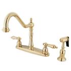 N-a Kingston Brass Heritage Center Kitchen Faucet With Sprayer 663370008443