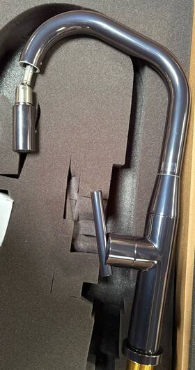 1400-5143 Newport Brass 1400-5143/30 East Square Pulldown Kitchen Faucet - Midnight Chrome