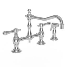 9462 Newport Brass 760724519317 Chesterfield 9462/15 Pol Nickel Bridge Kitchen Faucet With Sidespray