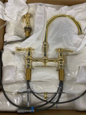 9458 Newport Brass 9458/03n Chesterfield Kitchen Bridge Faucet Polished With Side Spray