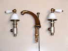 Newport Brass Widespread Bathroom Faucet Antique With White Porcelain Anise